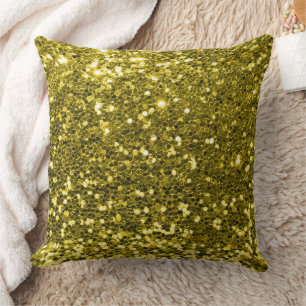 Coussin Parties scintillant Jaune Faux Séquin Jaune Oreill