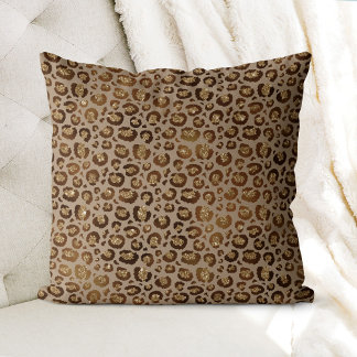 Coussin Parties scintillant Leopard Gold