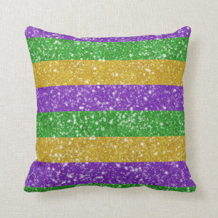 Coussin Parties scintillant Mardi Gras Coloré Bande Belle