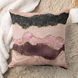 Coussin Parties scintillant Noir Noir Rose Burgundy