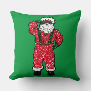 Coussin parties scintillant noir santa claus