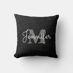 Coussin Parties scintillant noire