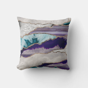 Coussin Parties scintillant or de l'agate d'encre Glam #2 