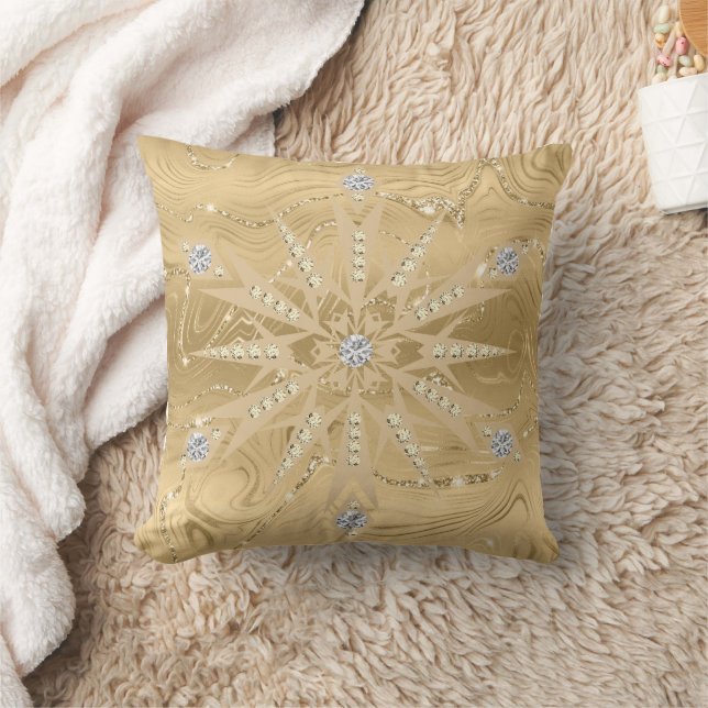 Coussin Parties scintillant Or de luxe Snowflake Diamond (Couverture)