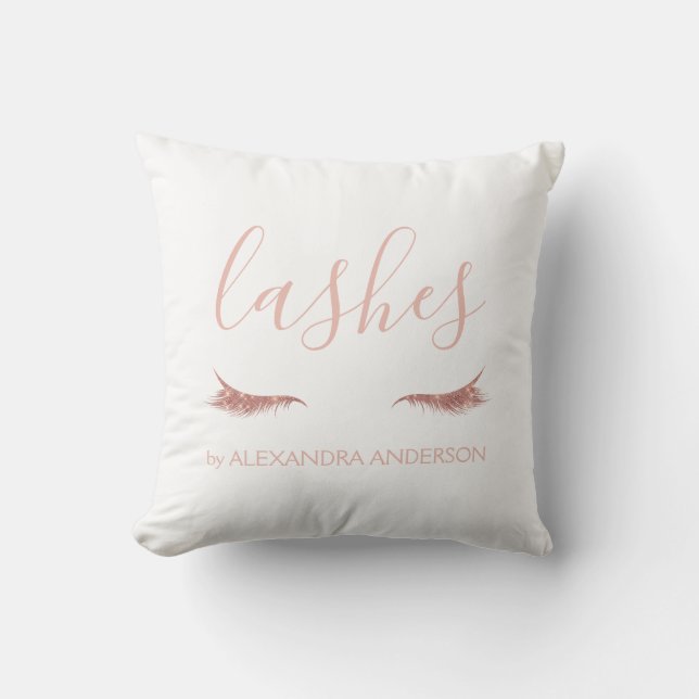 Coussin Parties scintillant or rose et extension Eyelash (Recto)
