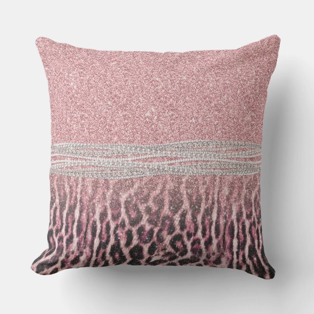 Coussin Parties scintillant poster de animal Chic Girly Ro (Recto)
