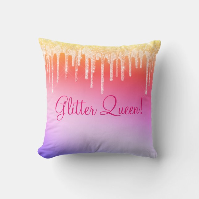Coussin Parties scintillant Queen Hot rose étincelles Blin (Recto)