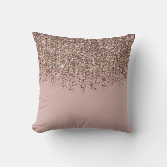 Coussin Parties scintillant rose pâle Séquin décoratif col (Recto)