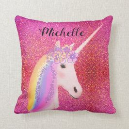 Coussin Parties scintillant rose Unicorn Arc en ciel Parkl