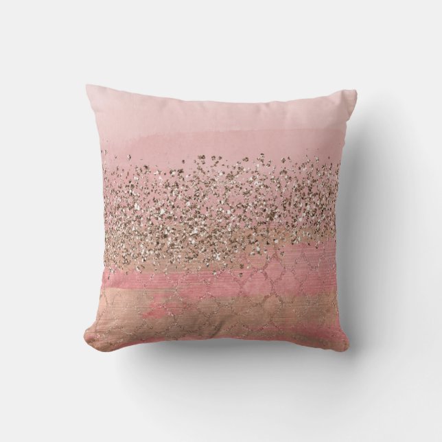 Coussin Parties scintillant rose vierge Marocaine Indienne (Recto)