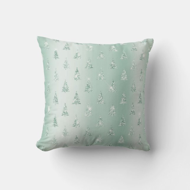 Coussin Parties scintillant verte à la menthe Étincelle ar (Recto)
