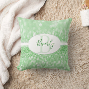 Coussin Parties scintillant verte Personnaliser l'oreiller