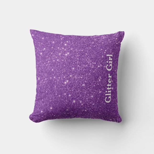 Coussin Parties scintillant violette Fille Montrez Vos Gla (Recto)
