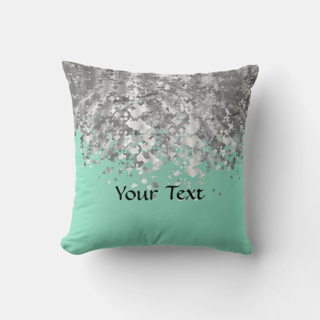 Coussin Parties scintillantes en bon état pâles de vert et (Recto)