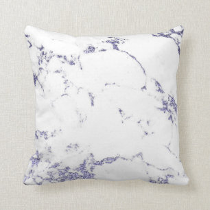 Coussin Parties scintillantes grises de marbre blanc