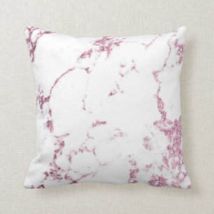 Coussin Parties scintillantes grises de marbre blanc de