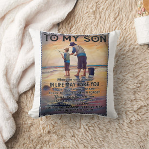 Coussin Partout Où Votre Voyage Dans La Vie-Pêche Papa À S