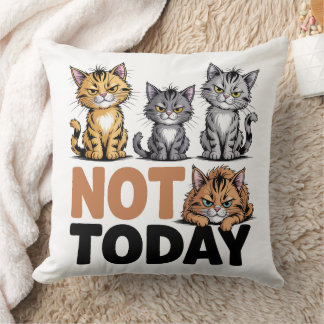 Coussin Pas aujourd'hui les chats