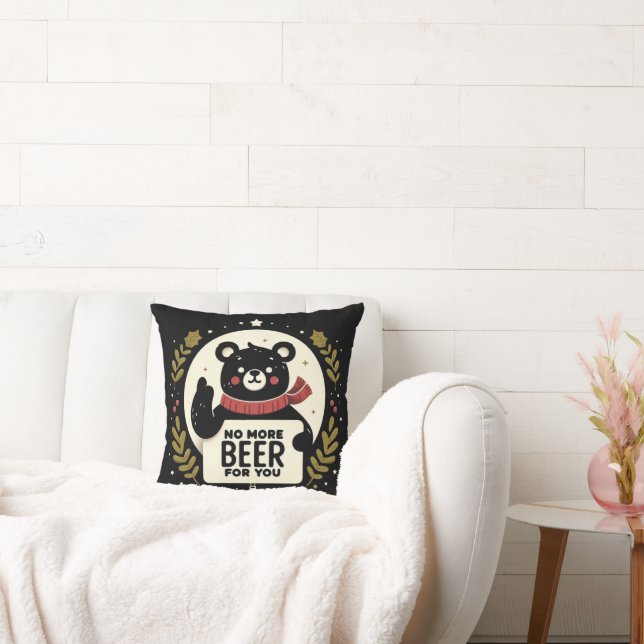 Coussin Pas de bière pour vous Ours de Noël (Canapé)