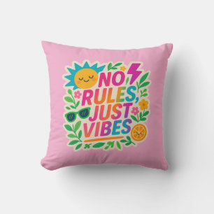 Coussin Pas de règles Vibes - Neon Gradient Kawaii-Punk Ty