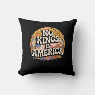 Coussin Pas de rois en Amérique Graphique vintage patrioti