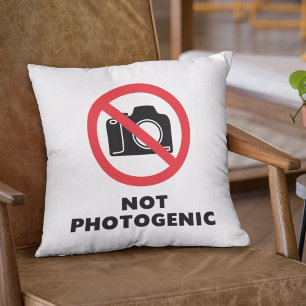 Coussin Pas Photogénique - Panneau d'interdiction de photo