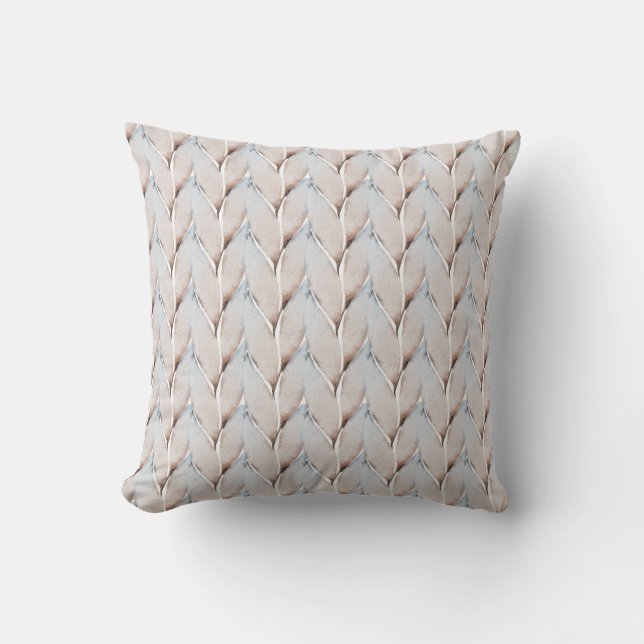Coussin Passé romantique Pastel pêche et bleu Aquarelle Eu (Recto)