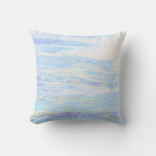 Coussin *~* Pastel Abstrait Turquoise Bébé Bleu Blanc