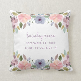 Coussin Pastel Aquarelle Florale Informations sur la naiss