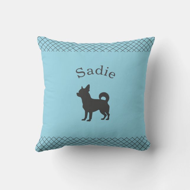 Coussin Pastel Blue Chihuahua Personalized Matching (Verso)