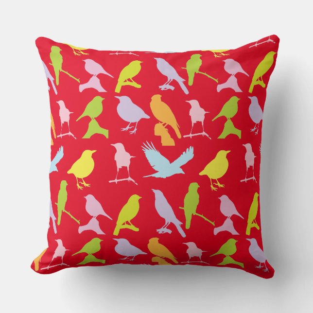 Coussin Pastel Coloured Variété d'oiseaux Motif (Recto)