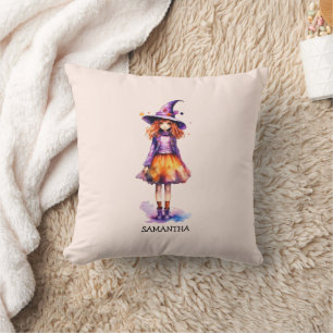 Coussin Pastel Cute Witch Girl - Halloween esthétique (2)