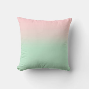 Coussin Pastel esthétique Muet Gradient Rose Mint Vert