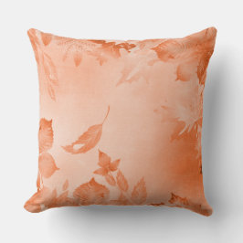 COUSSIN PASTEL FALL ORANGE FEUILLE