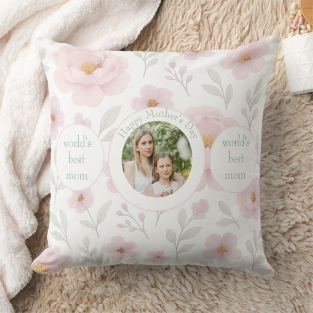 Coussin Pastel Floral Arrière - plan & Photo - Personnalis (Couverture)