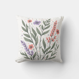 Coussin Pastel Floral Feuille