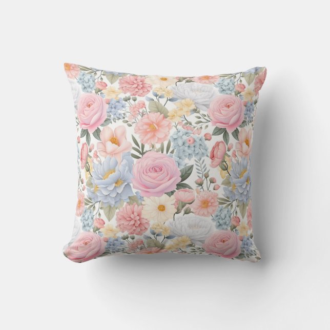 Coussin Pastel Floral Medley Motif (Recto)