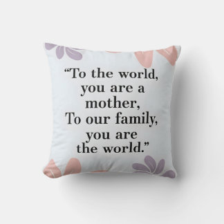 Coussin Pastel floral Moderne citation de la Fête des Mère