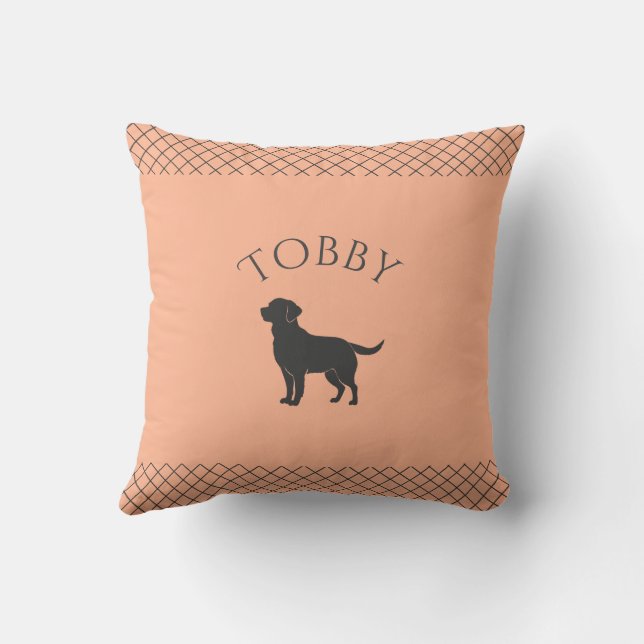 Coussin Pastel Orange Labrador Retriever Custom Matching  (Verso)