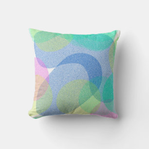 Coussin Pastel Pale Turquoise Cercles d'Art Abstrait