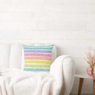 Coussin Pastel Parties scintillant arc-en-ciel