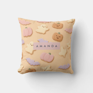 Coussin Pastel personnalisé Halloween Cookie Ghost Bat