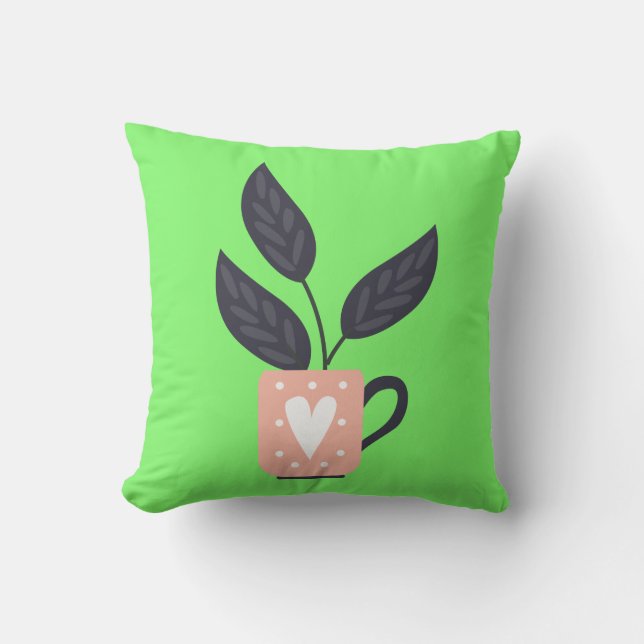 Coussin Pastel plante moderne simple (Recto)