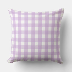 Coussin Pastel Purple En vichy Motif
