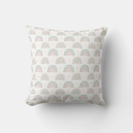 Coussin Pastel Rainbow Motif avec Coeurs