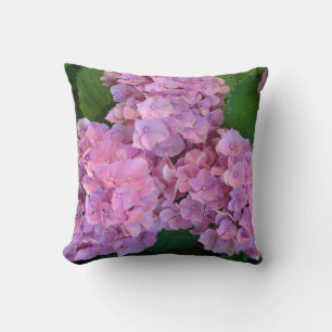 Coussin Pastel rose Hortensia hydrangea fleurs