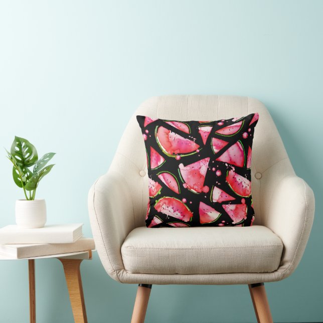 Coussin Pastèque à l'aquarelle 2 (Chaise)