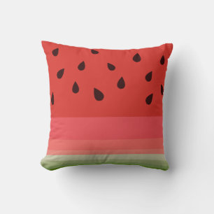 Coussin Pastèque juteuse délicieuse mûre avec motif de gra