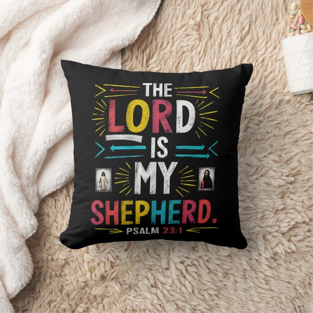 Coussin Pasteur divin : Bible Verse Art (Couverture)