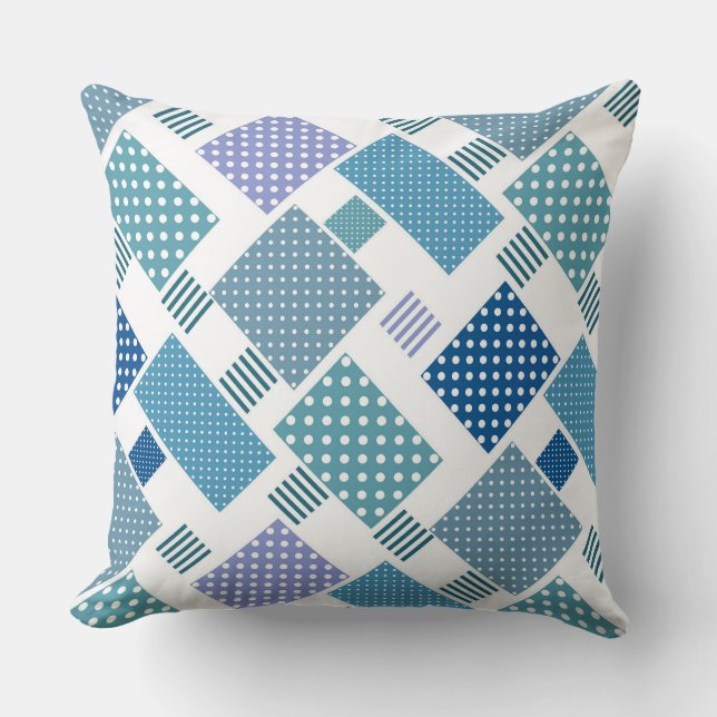 Coussin Patchwork avec pois et rayures (Recto)